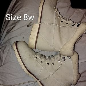 White high top boots 8w